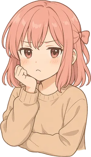 Image of pouting anime girl